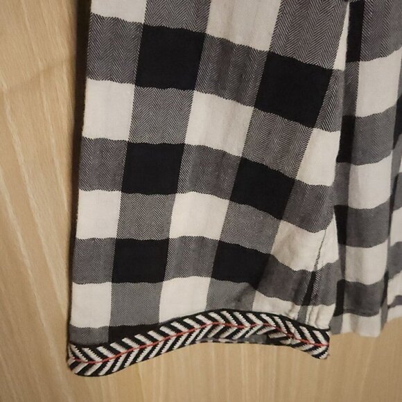C. Wonder Womens Black White Buffalo Check Top XS - Picture 3 of 6